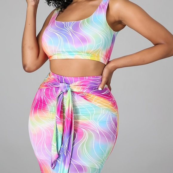 Black Bead Casual Tie dye 2 pc. Set women's size L - Picture 7 of 7